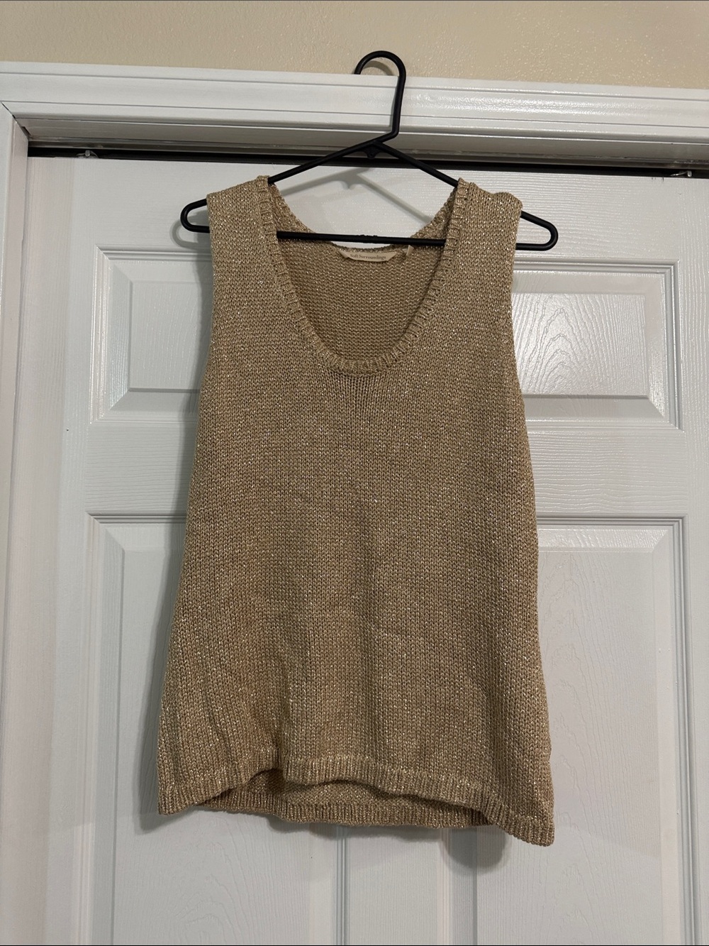 Soft Surroundings Shimmer Knit Tank in Light Tan